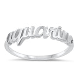 Sterling Silver Aquarius Zodiac Ring