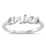 Sterling Silver Aries Zodiac Sign Ring