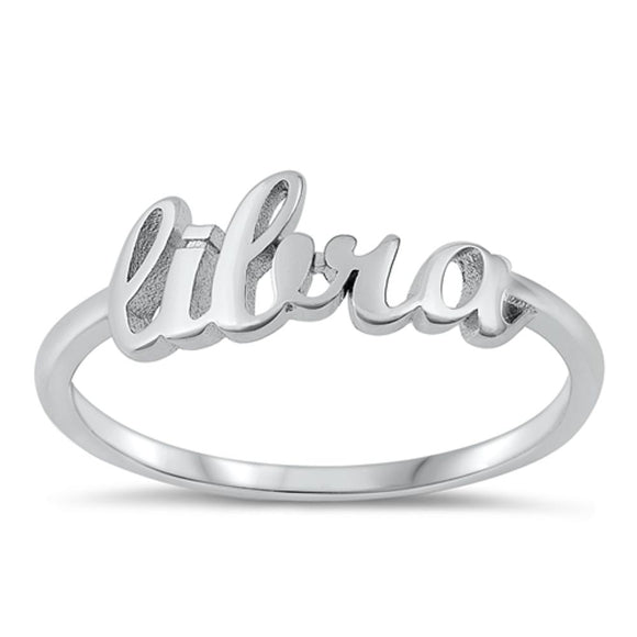 Sterling Silver Libra Zodiac Ring