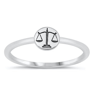 Sterling Silver Libra Zodiac Ring