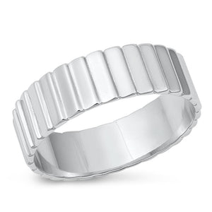 Sterling Silver Ribbed Ring