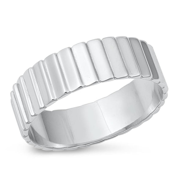 Sterling Silver Ribbed Ring