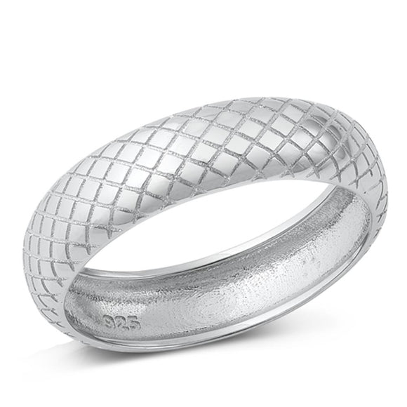 Sterling Silver Tire Tread Ring