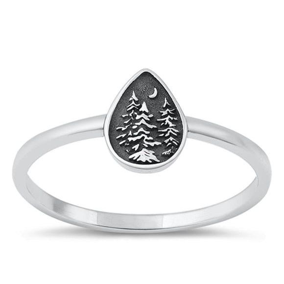 Sterling Silver Forest Tree Ring