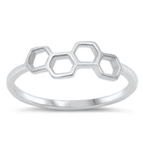 Honey Comb Fertility Procreate Promise Ring .925 Sterling Silver Band Sizes 4-10