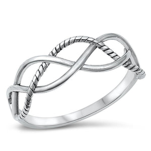 Rope Wave Knot Friendship Unique Ring New .925 Sterling Silver Band Sizes 4-12