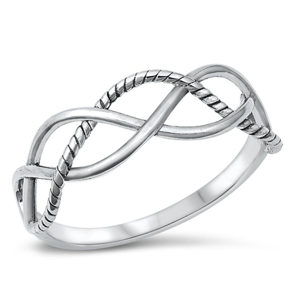 Rope Wave Knot Friendship Unique Ring New .925 Sterling Silver Band Sizes 4-12