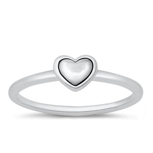 Simple Heart Love Fashion Unique Ring New .925 Sterling Silver Band Sizes 3-10