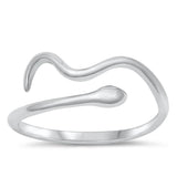 Serpent Snake Viper Reptile Fashion Ring .925 Sterling Silver Band Sizes 2-10