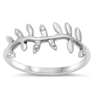 Leaves Leaf Hope Renewal Nature Cute Ring .925 Sterling Silver Band Sizes 4-10