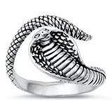 Elaborate Cobra Snake Serpent Cute Ring New .925 Sterling Silver Band Sizes 5-10