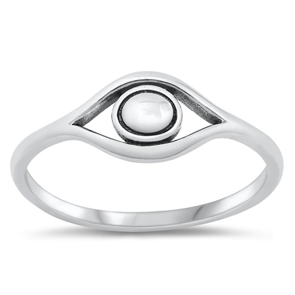 Evil Eye Cute Simple Protection Ring New .925 Sterling Silver Band Sizes 2-10