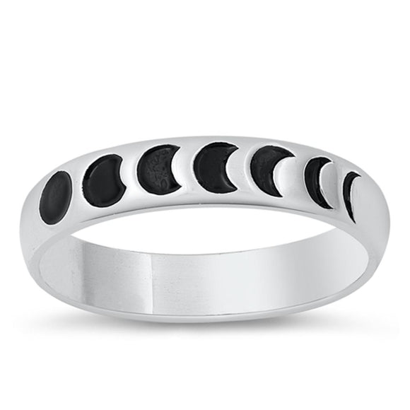 Moon Phases Lunar Night Wholesale Ring New .925 Sterling Silver Band Sizes 4-10