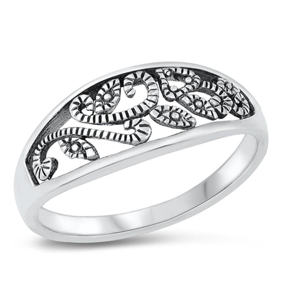 Sterling Silver Vines Ring