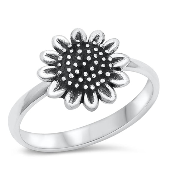 Sterling Silver Sunflower Ring