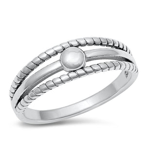 Rope Bead 3Bands Unique Promise Ring New .925 Sterling Silver Band Sizes 4-10