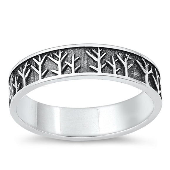 Sterling Silver Trees Ring