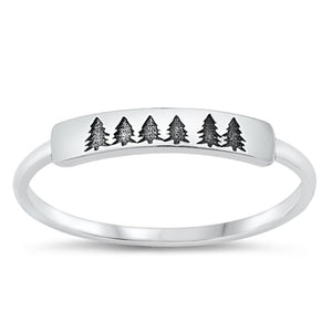 Sterling Silver Trees Ring