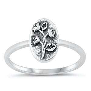 Sterling Silver Flowers Ring