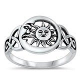 Sterling Silver Sun & Moon Ring