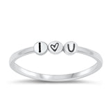 Sterling Silver I Heart U Ring