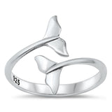 Sterling Silver Whale Tail Ring