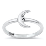 Sterling Silver Crescent Moon Ring