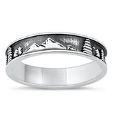 Sterling Silver Mountain & Trees Ring