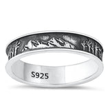 Sterling Silver Mountains & Trees Ring