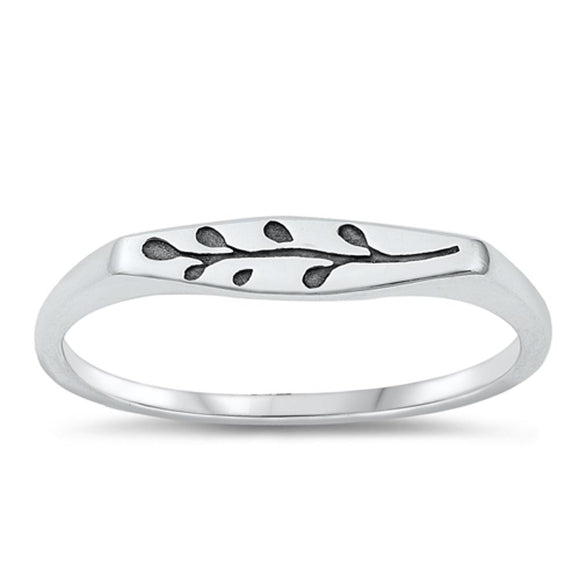 Sterling Silver Olive Branch Peace Ring