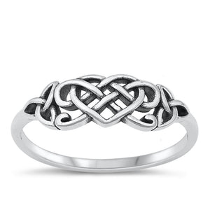 Sterling Silver Celtic Heart Knot Ring