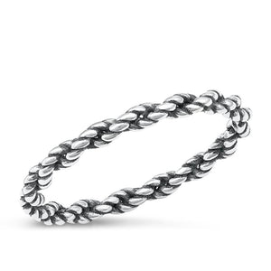 Sterling Silver Stacking Rope Ring