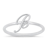 Sterling Silver "B" Initial Ring