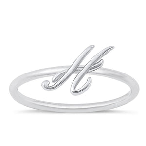 Sterling Silver "H" Initial Ring