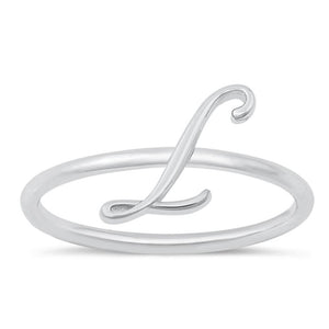 Sterling Silver "L" Initial Ring