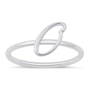 Sterling Silver "O" Initial Ring