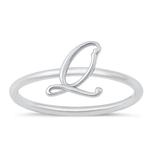 Sterling Silver "Q" Initial Ring