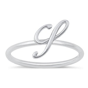 Sterling Silver "S" Initial Ring