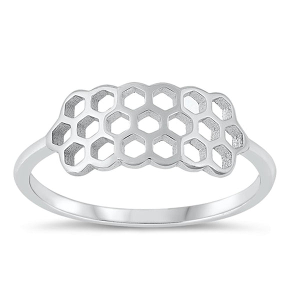 Sterling Silver Honeycomb Ring