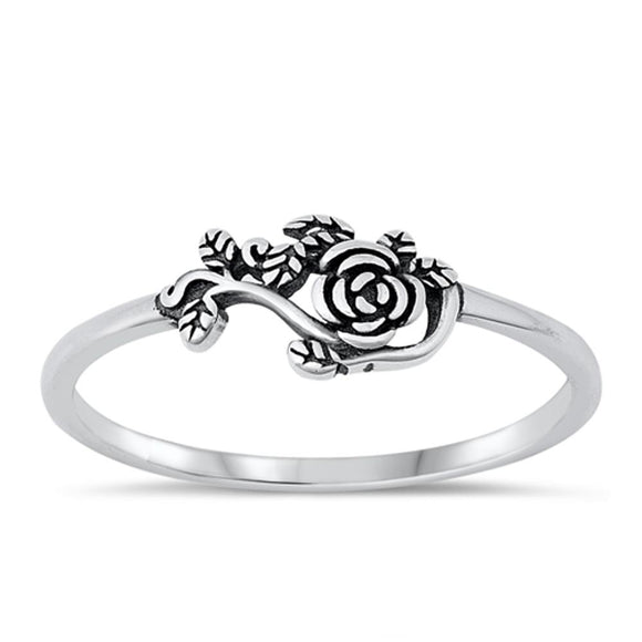 Sterling Silver Rose Ring