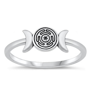 Sterling Silver Astrological Moon Ring