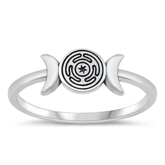 Sterling Silver Astrological Moon Ring