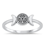 Sterling Silver Astrological Moon Ring