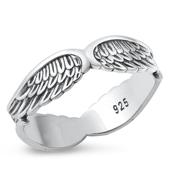 Sterling Silver Angel Wings Ring