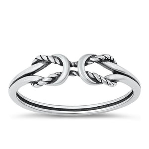 Sterling Silver Knot Rope Ring