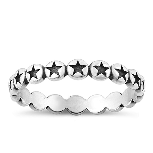 Sterling Silver Star Eternity Band