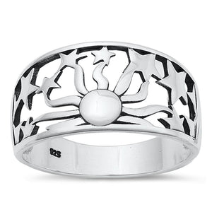 Sterling Silver Sun & Stars Ring