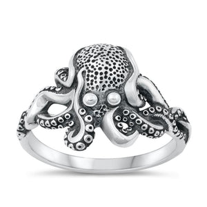 Sterling Silver Octopus Ring