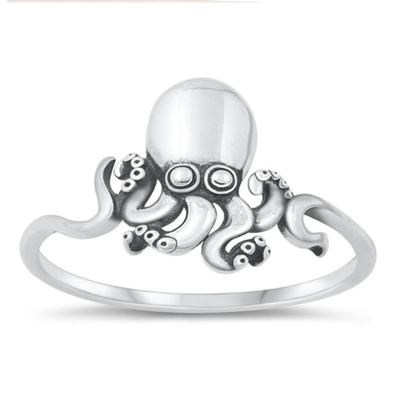 Sterling Silver Octopus Ring