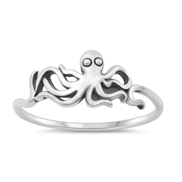 Sterling Silver Octopus Ring